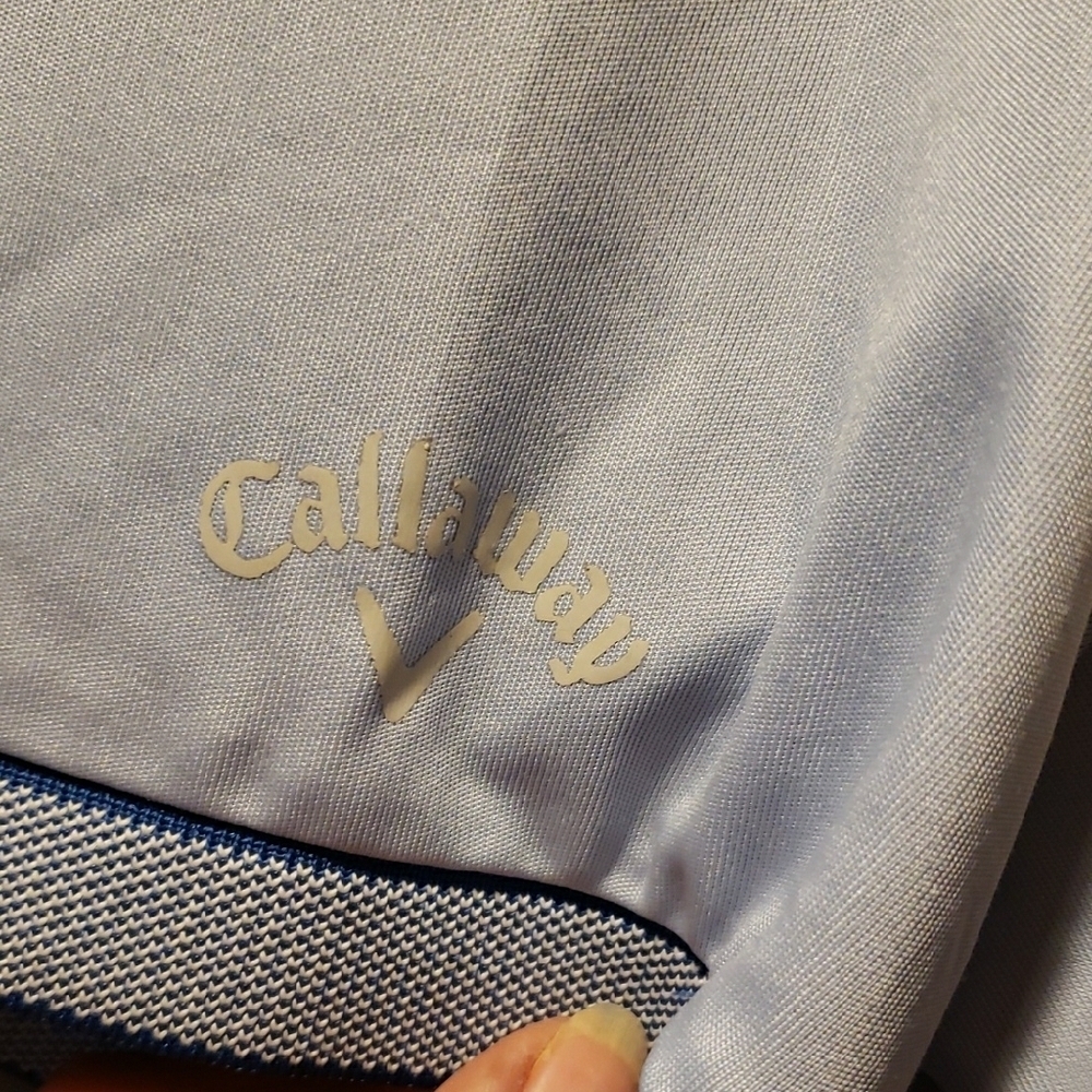 Callaway Men's Light Blue Polo with Stripes - Picture 3 of 4